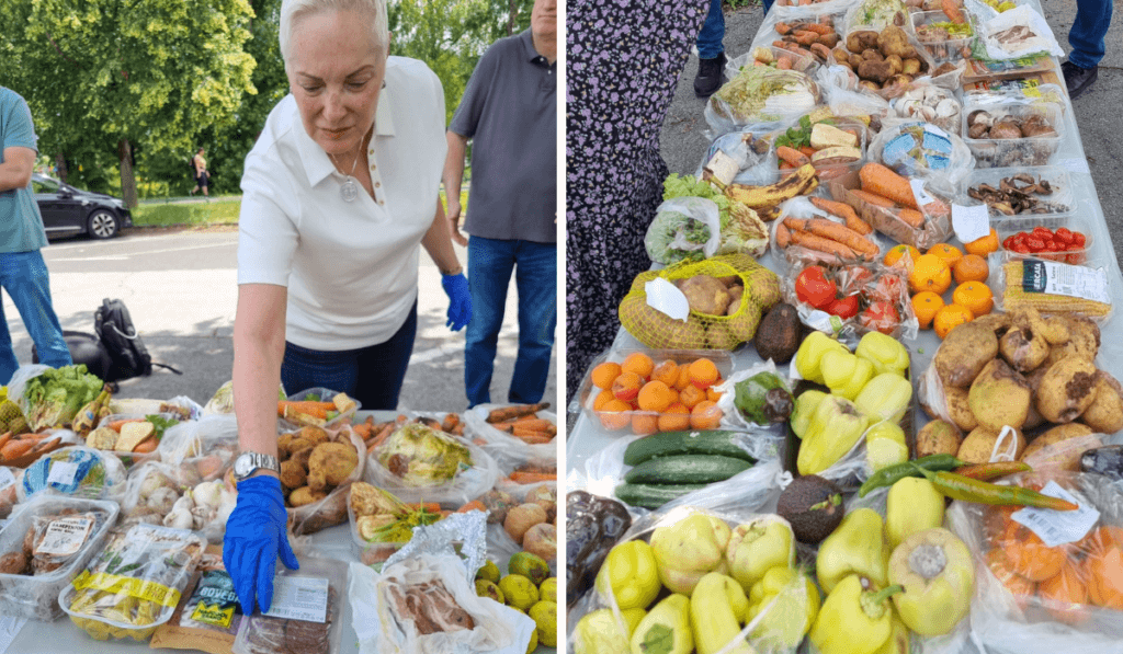 Trula hrana iz trgovine na stolu i Ema Culi pored nje