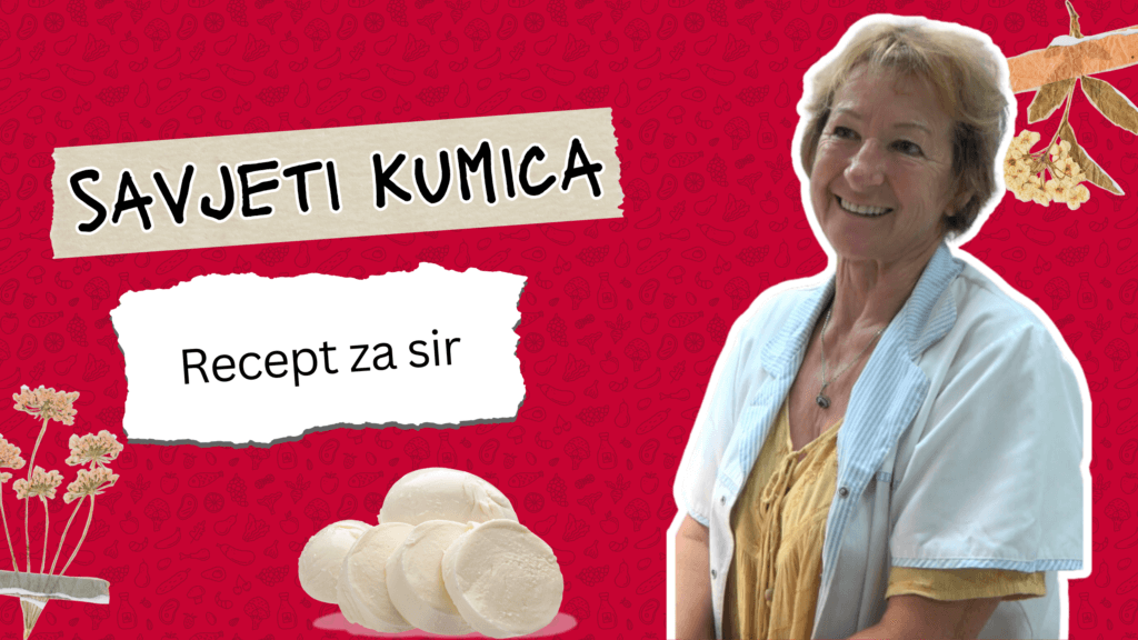 Kumica na vizualu sa sirom i tekstom