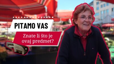 prodavačica na tržnici i pitanje 'Znate li što je ovaj predmet?'