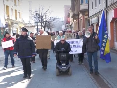 Prosvjed umirovljenika u Tuzli | Snimak zaslona N1