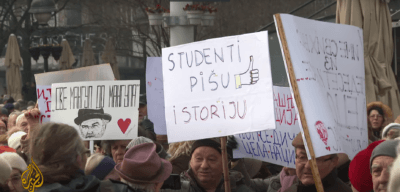 Umirovljenici u Srbiji na prosvjedu sa studentima