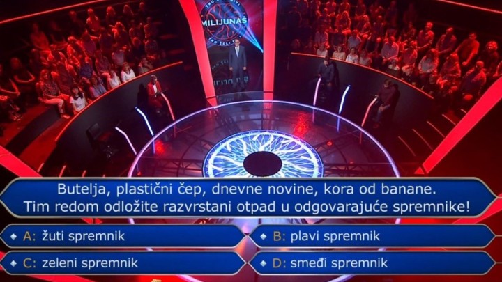 U kvizu 'Milijunaš' nitko nije znao odgovor na jednostavno pitanje o razdvajanju otpada, a znate li ga vi?