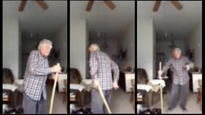 Umirovljenik (82) ne dopušta da mu izolacija pokvari raspoloženje: Zaplesao s metlom!