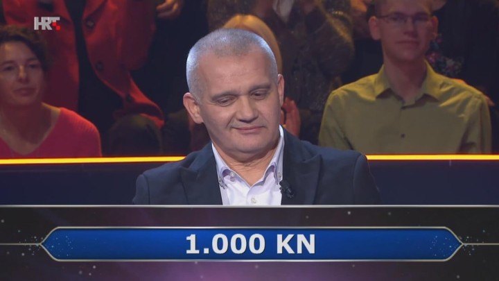 Natjecatelj 'Milijunaša' vjerovao 'jokeru zovi' pa sa 16 tisuća kuna pao na tisuću. Znate li vi odgovor?