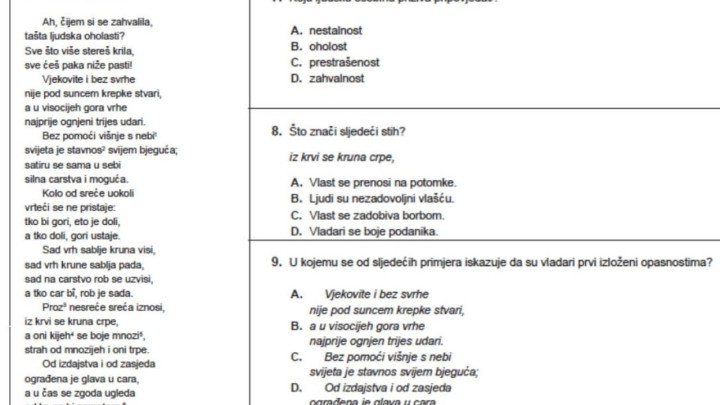Jeste li bolji od unuka? Probajte riješiti ovaj zadatak s državne mature iz Hrvatskog jezika