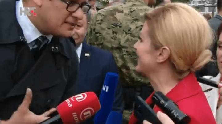 [VIDEO] Predsjednica novinaru zgrabila mikrofon iz ruke kako bi mu odgovorila na neugodno pitanje