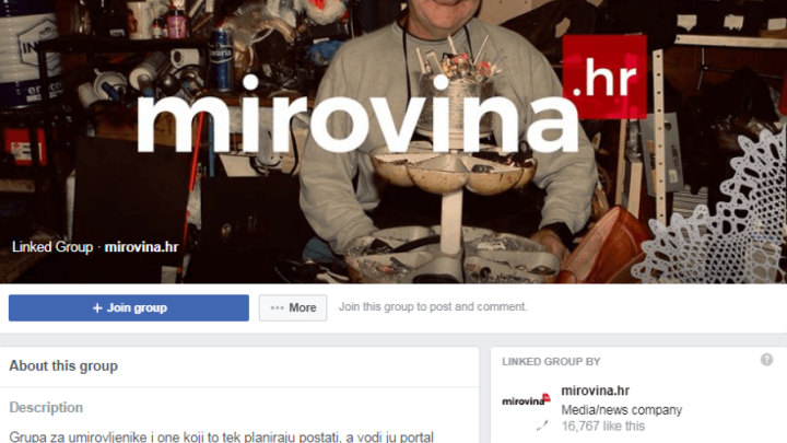 Mirovina.hr - Facebook grupa portala za komunikaciju s čitateljima